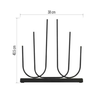 LED Коледен свещник 6xLED/2xAA черен
