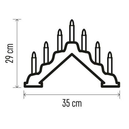 LED Коледен свещник 7xLED/2xAA бежов