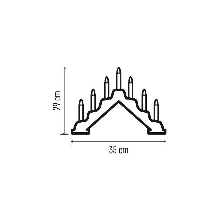LED Коледен свещник 7xLED/2xAA бежов