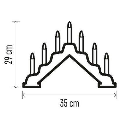 LED Коледен свещник 7xLED/2xAA бял