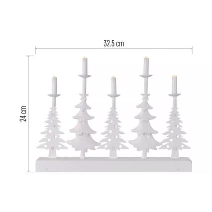 LED Коледен свещник LED/2xAA бял