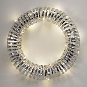 LED коледен венец 30xLED/3xAA Ø 40 cm топла бяла венец/сребрист