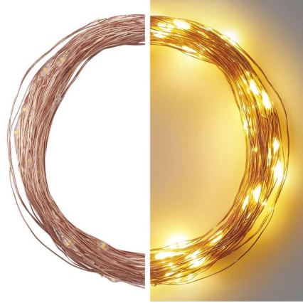 LED коледен външен гирлянд 100xLED/15m IP44 топло бяло