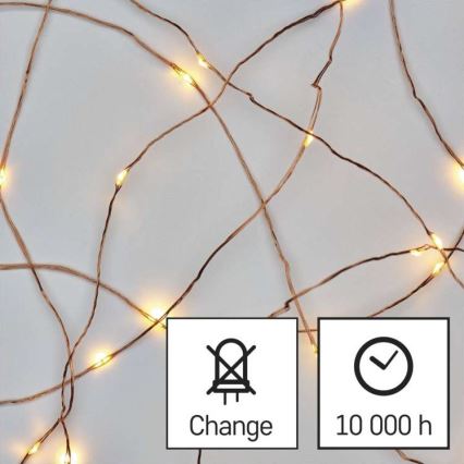 LED коледен външен гирлянд 100xLED/15m IP44 топло бяло