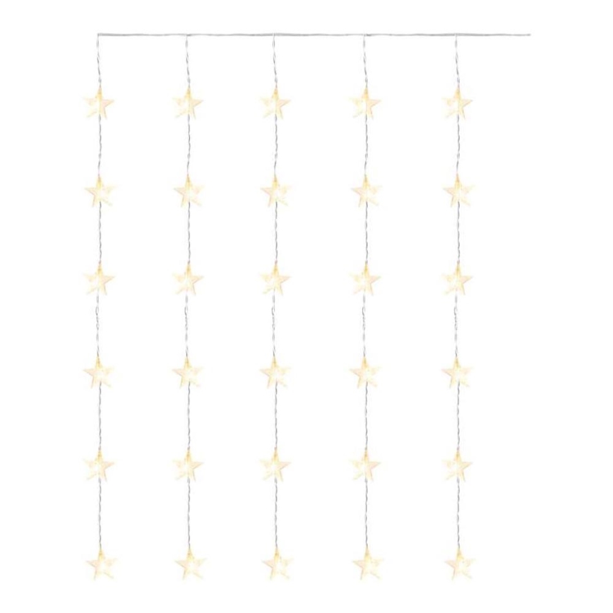 LED Коледен външен гирлянд 30xLED/3,9m IP44 звезди