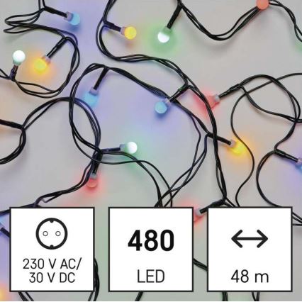 LED коледен външен гирлянд 480xLED/53m IP44 многоцветен