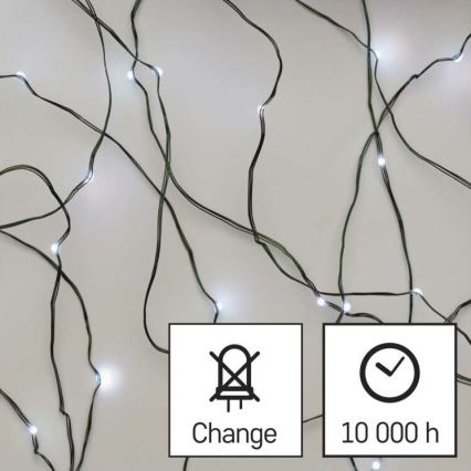 LED коледен външен гирлянд 75xLED/12,5m IP44 студено бяло