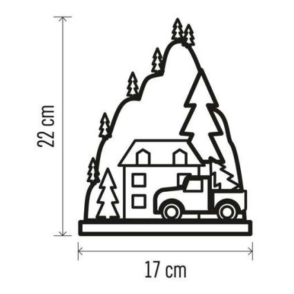 LED Коледна декорация 10xLED/2xAA бежова