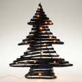 LED коледна декорация 30xLED/3xAA 40 cm топло бяла елхичка/черна