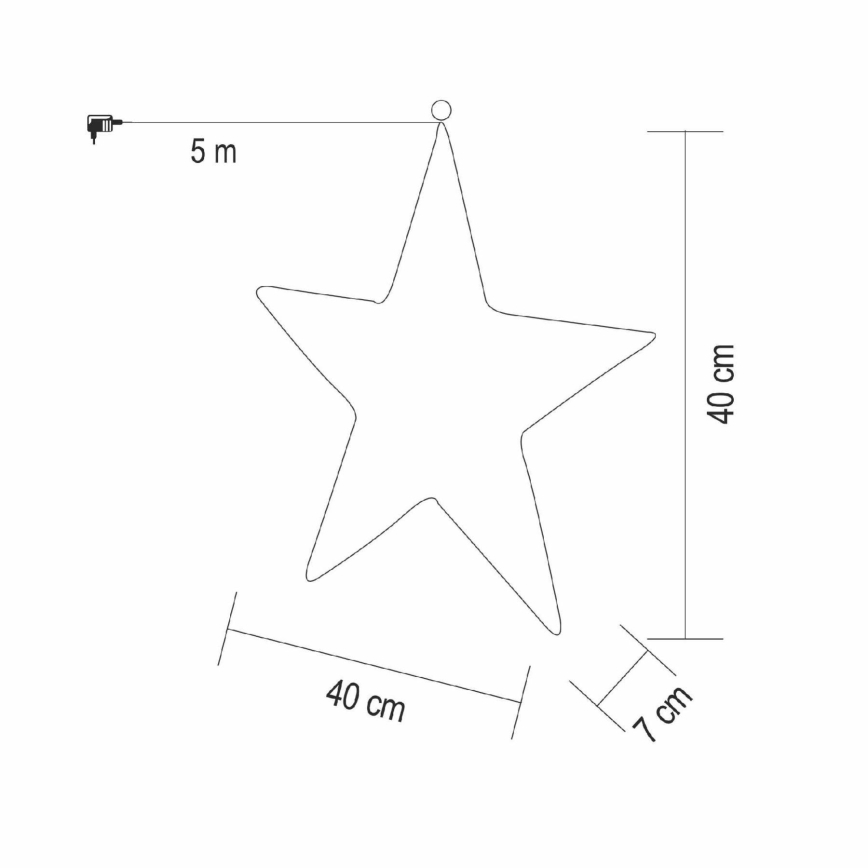 LED коледна декорация 320xLED/230V 45 cm топла бяла звезда