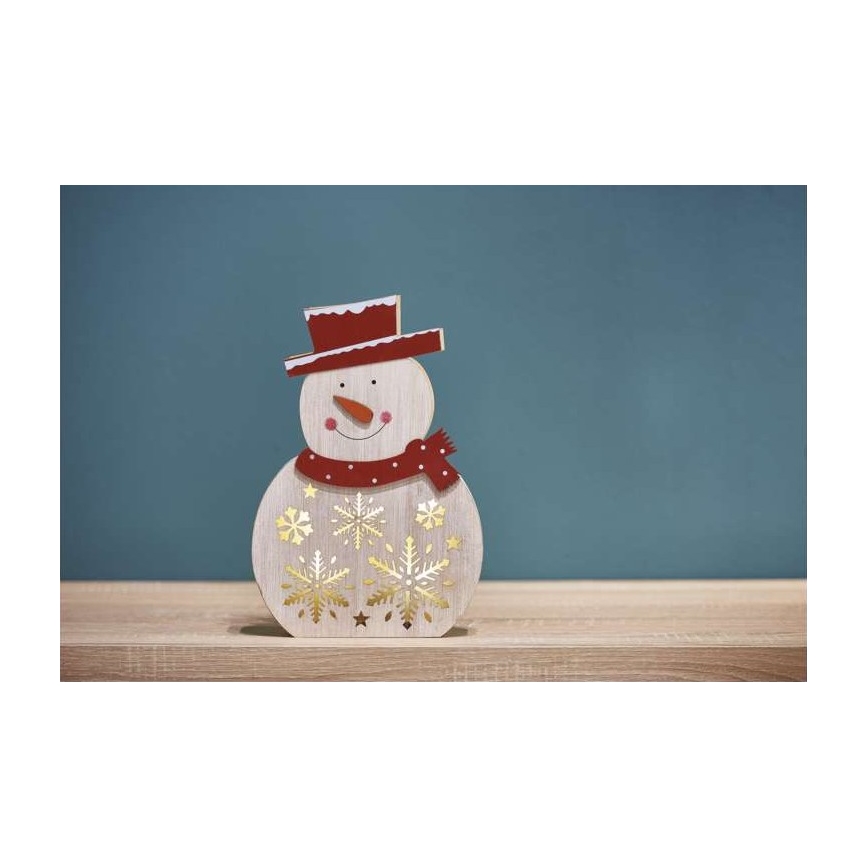 LED Коледна декорация 5xLED/2xAA снежен човек