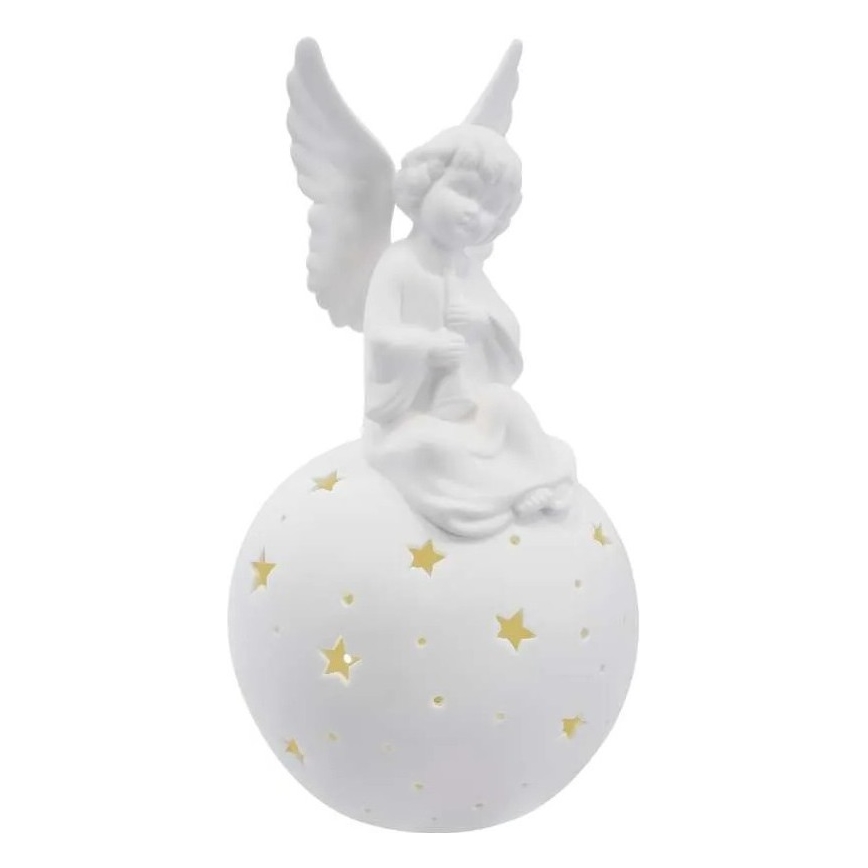 LED коледна декорация LED/0,4W/2xAA керамичен ангел