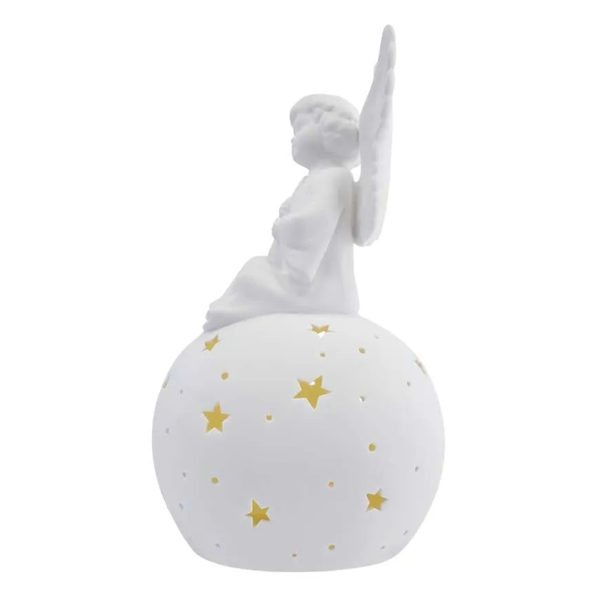 LED коледна декорация LED/0,4W/2xAA керамичен ангел