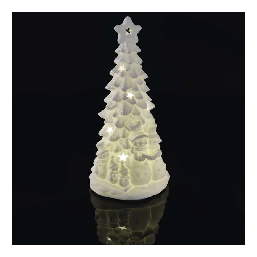 LED коледна декорация LED/2xAA топла бяла елха