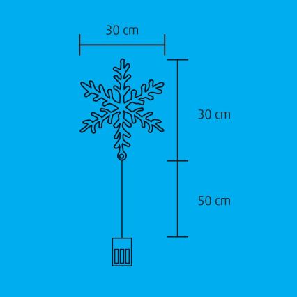 LED Коледна декорация за прозорец 16xLED/3xAA топло бяла