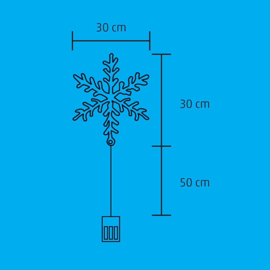 LED Коледна декорация за прозорец 16xLED/3xAA топло бяла