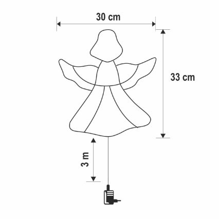 LED коледна декорация за прозорец 35xLED/230V IP44 ангел, топла бяла светлина