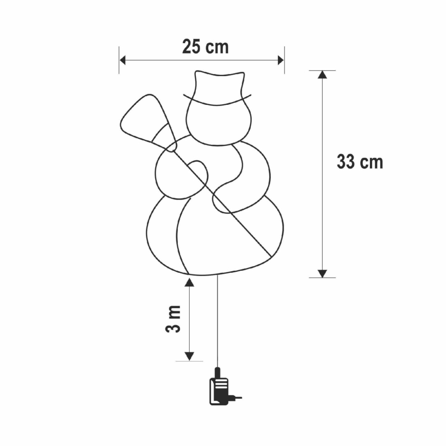 LED коледна декорация за прозорец 35xLED/230V IP44 снежен човек топла бяла светлина