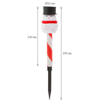 LED Коледна соларна лампа LED/1,2V IP44 снежен човек