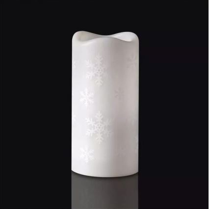 LED Коледна свещ LED/3xAAA снежинки студено бяла