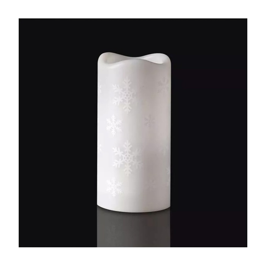 LED Коледна свещ LED/3xAAA снежинки студено бяла