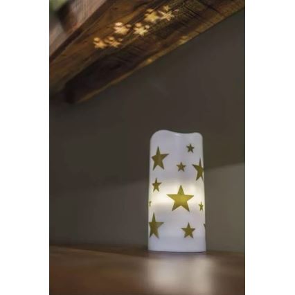 LED Коледна свещ LED/3xAAA звезди топло бяла