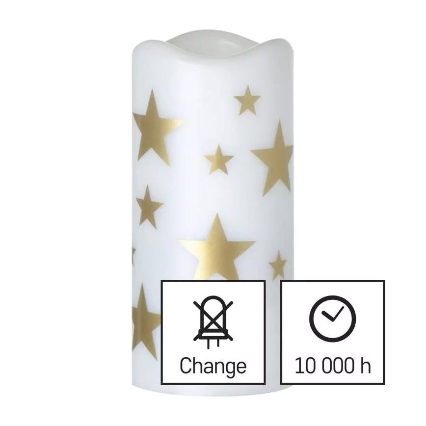LED Коледна свещ LED/3xAAA звезди топло бяла