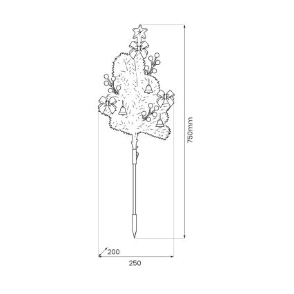 LED коледна украса LED/1W/230V 75 cm IP44 бяла