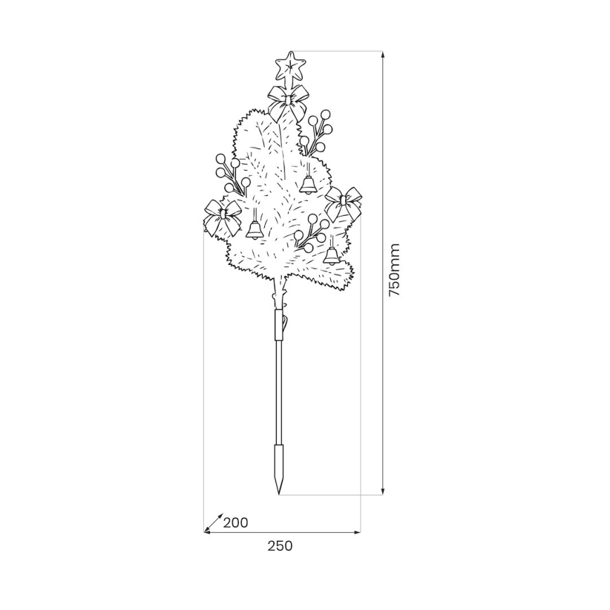 LED коледна украса LED/1W/230V 75 cm IP44 бяла