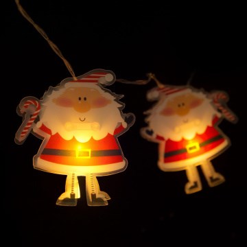 LED Коледна верига 10xLED/2xAA 1,35 m топла бяла santa