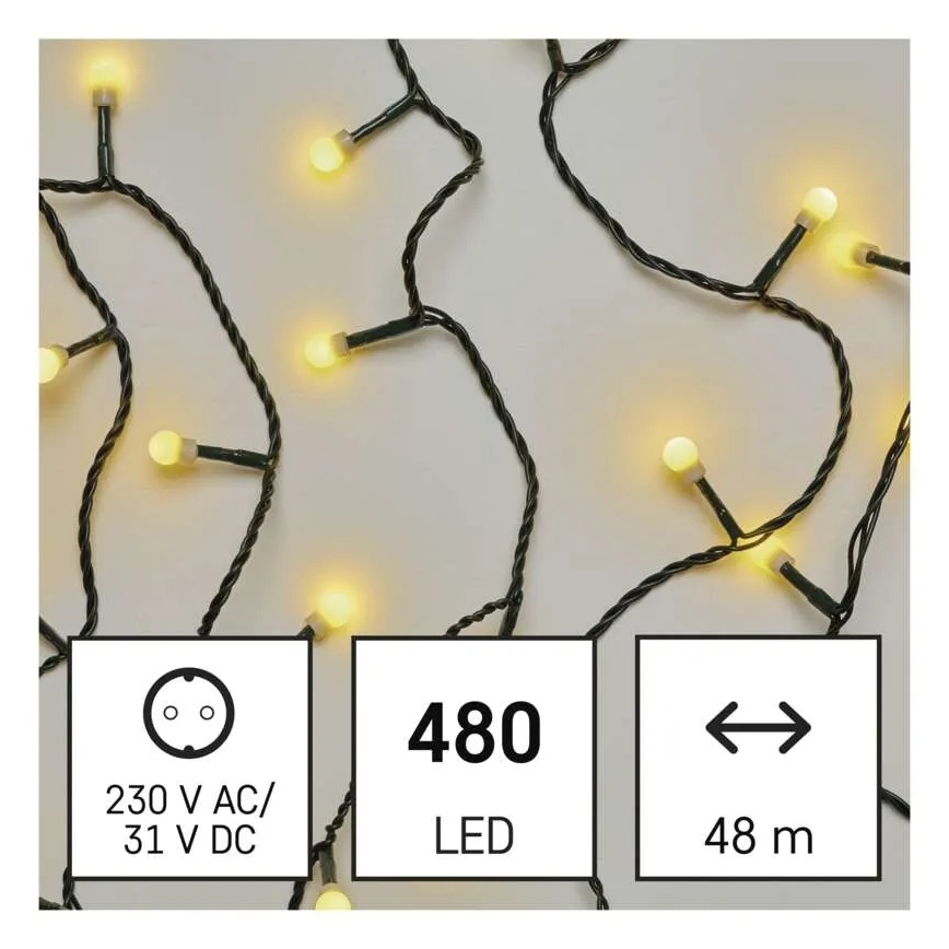 LED коледна верига 480xLED/8 функции 53m IP44 топло бяло
