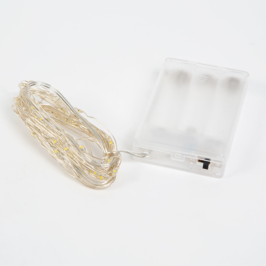 LED коледна верига 50xLED/3xAA 5,25m топла бяла светлина