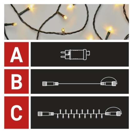LED коледна външна гирлянда 100xLED/15m IP44 топла бяла светлина