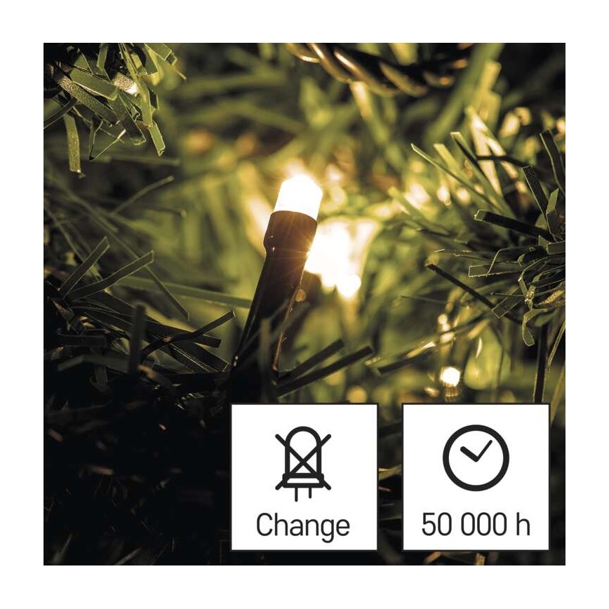 LED коледна външна гирлянда 120xLED/3xAA 8,9m IP44 топла бяла