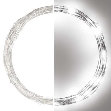 LED коледна външна гирлянда 40xLED/9m IP44 студено бяла