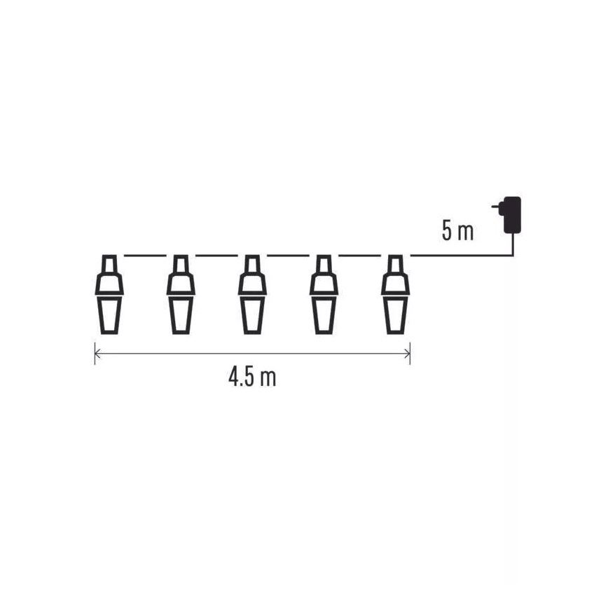 LED Коледна външна верига 10xLED/9,5 m IP44 студено бяло