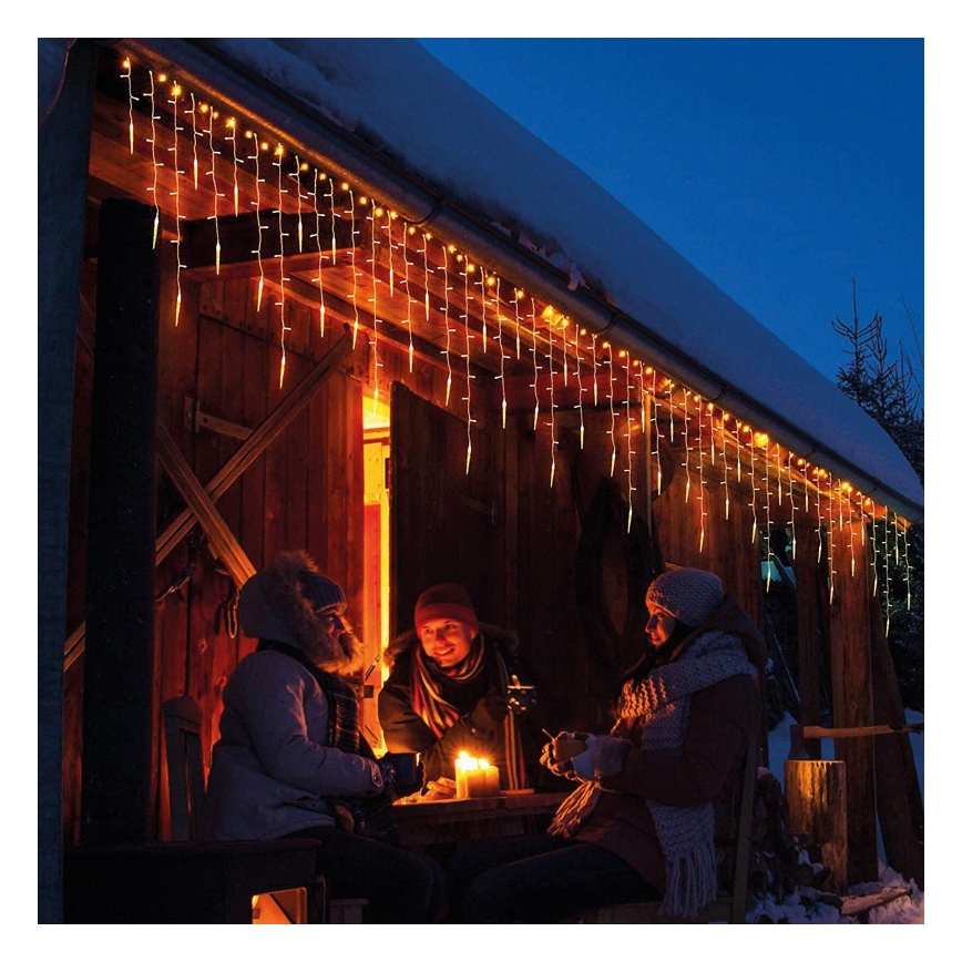 LED коледна външна завеса 180xLED 3,5x0,7 m IP44 топла бяла