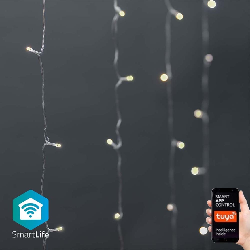 LED Коледна завеса 200xLED/11 функции 6м IP65 Wi-Fi Tuya топло до студено бяла