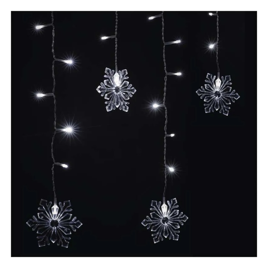 LED Коледна завеса 60xLED/1,35W 635x50 cm студено бяла