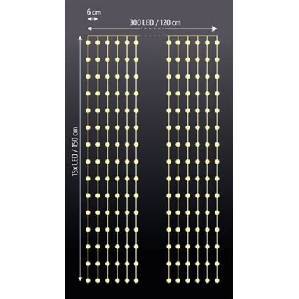 LED Коледна завеса LED/3xAA
