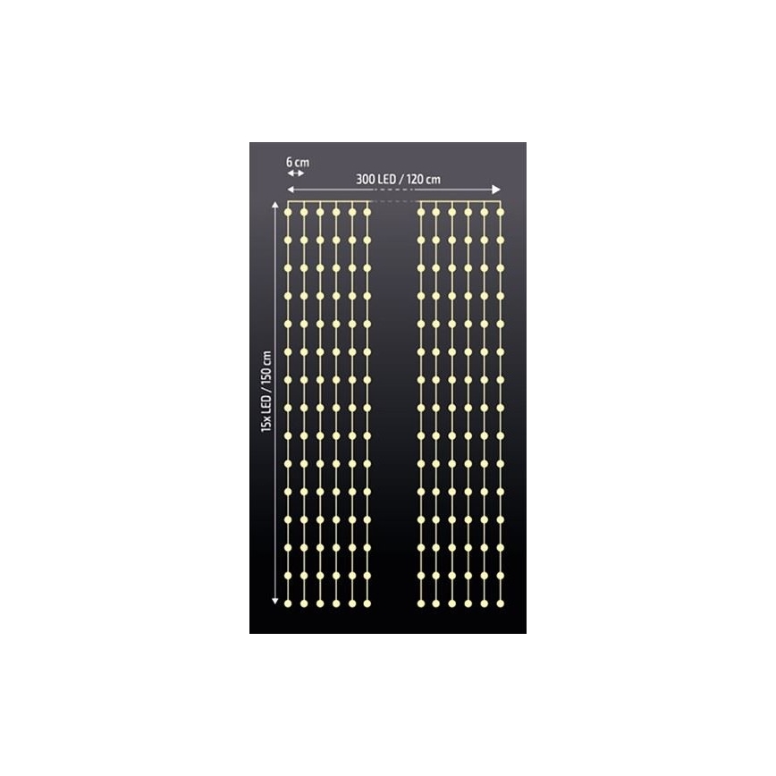 LED Коледна завеса LED/3xAA