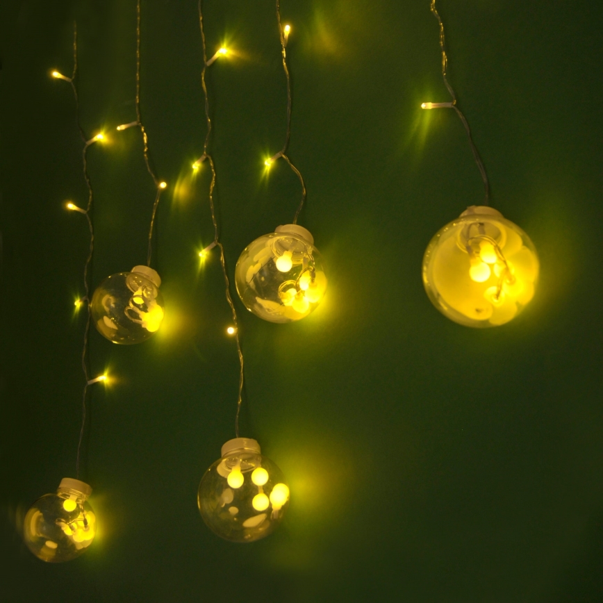 LED Коледна завеса WISH BALLS 108xLED/8 функции 4,5 м топло бяло