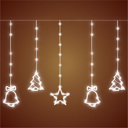 LED Коледни екстериорни лампички 186xLED 7м IP44 студено бели