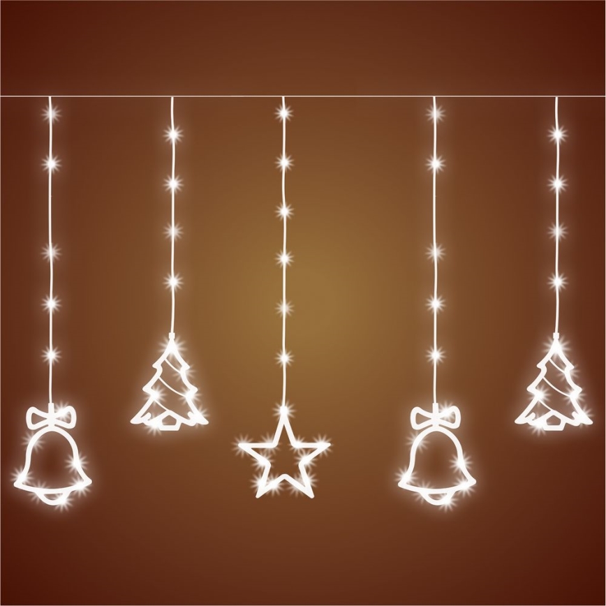 LED Коледни екстериорни лампички 186xLED 7м IP44 студено бели