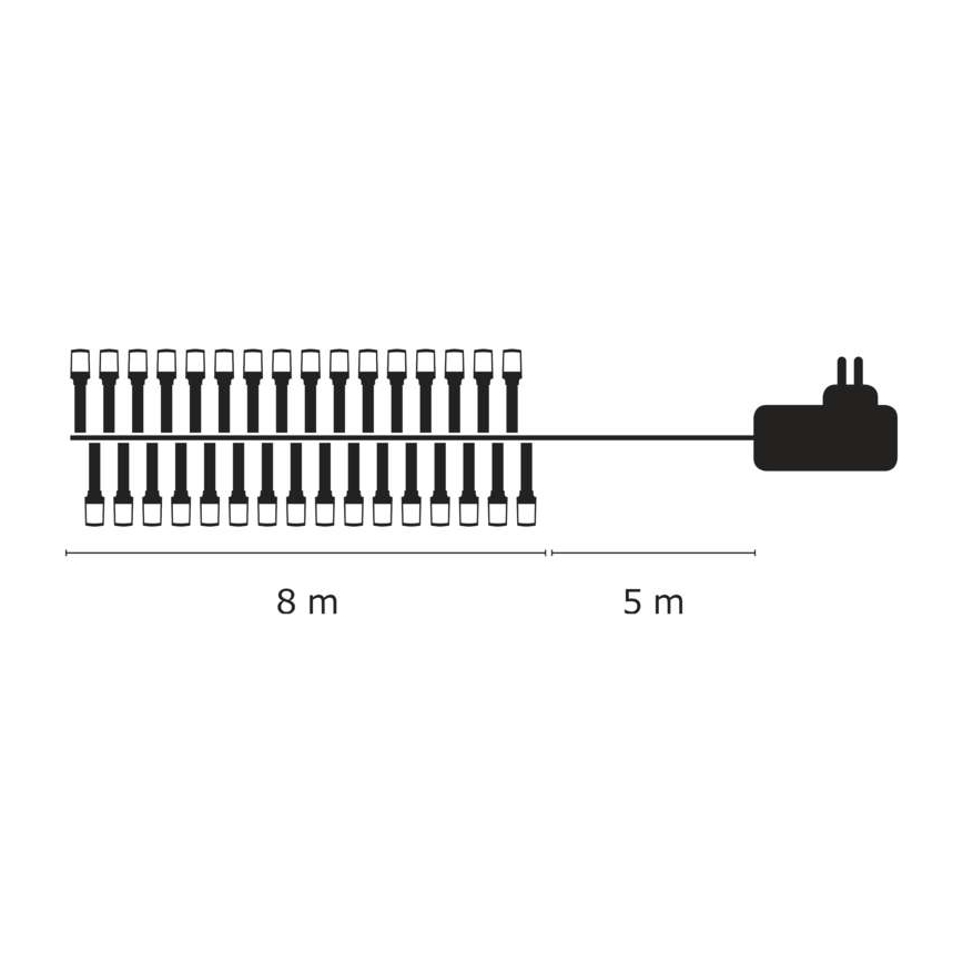 LED Коледни екстериорни лампички 80xLED/13м IP44 топло бели
