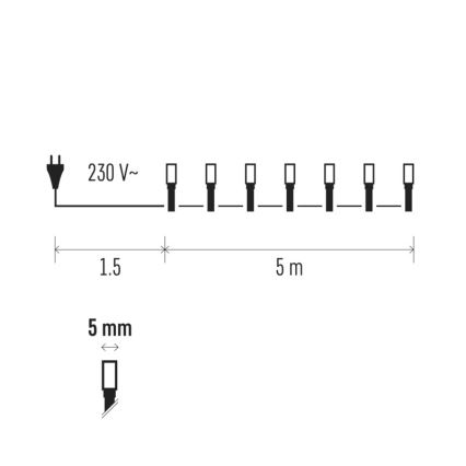 LED Коледни лампички 100xLED 6,5м шарени