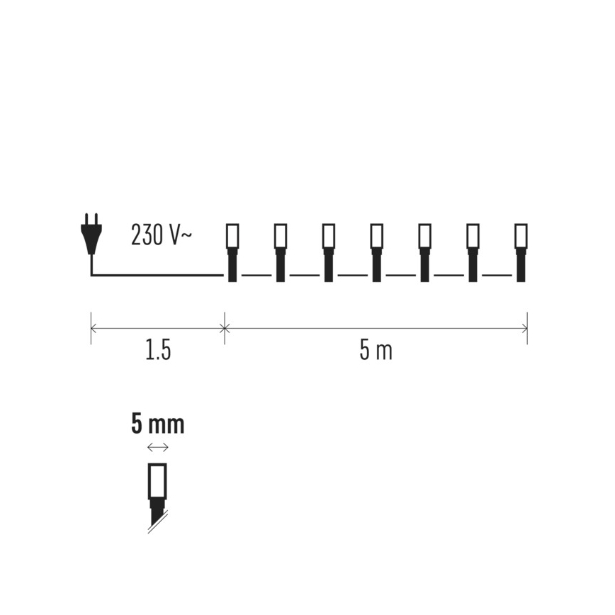 LED Коледни лампички 100xLED 6,5м шарени