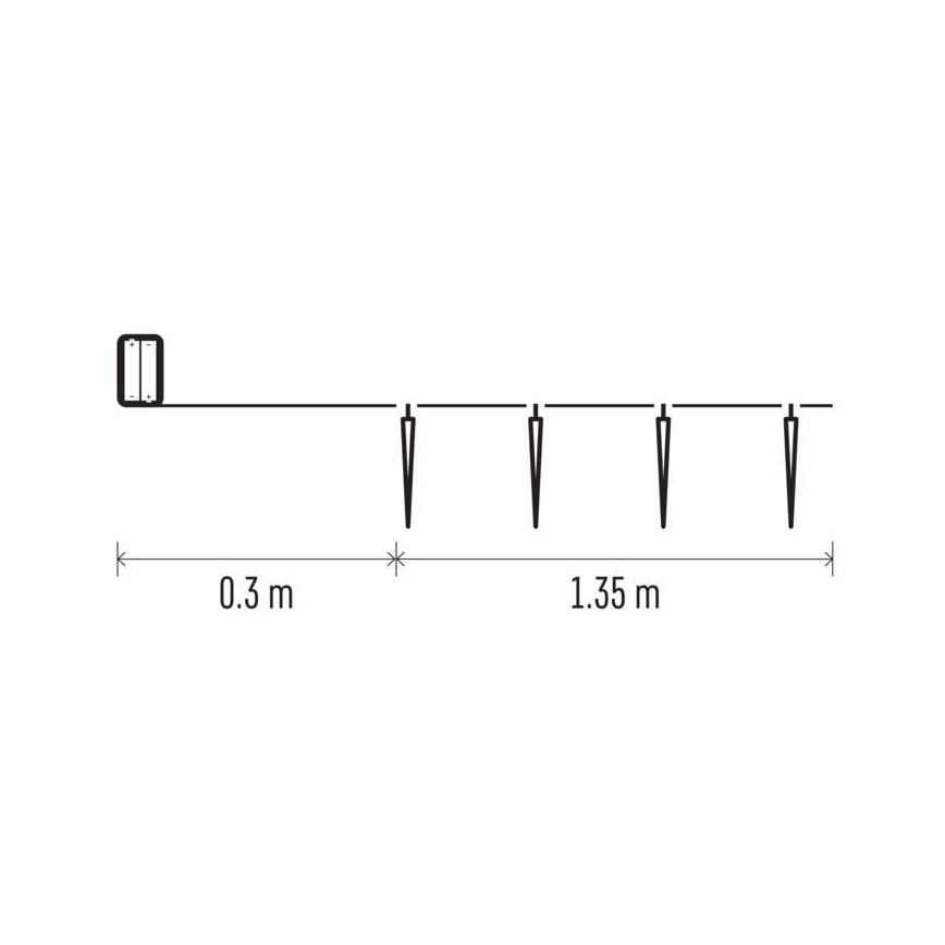 LED Коледни лампички 10xLED/2xAA 1,65m