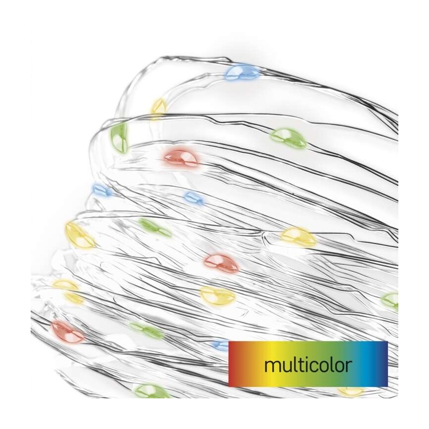 LED Коледни лампички 20xLED/2xAA 2,4m многоцветен