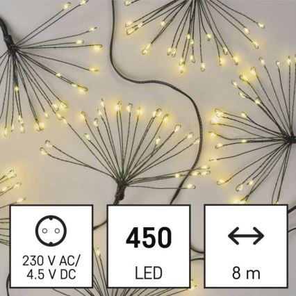 LED Коледни лампички 450xLED/11м топло бяло
